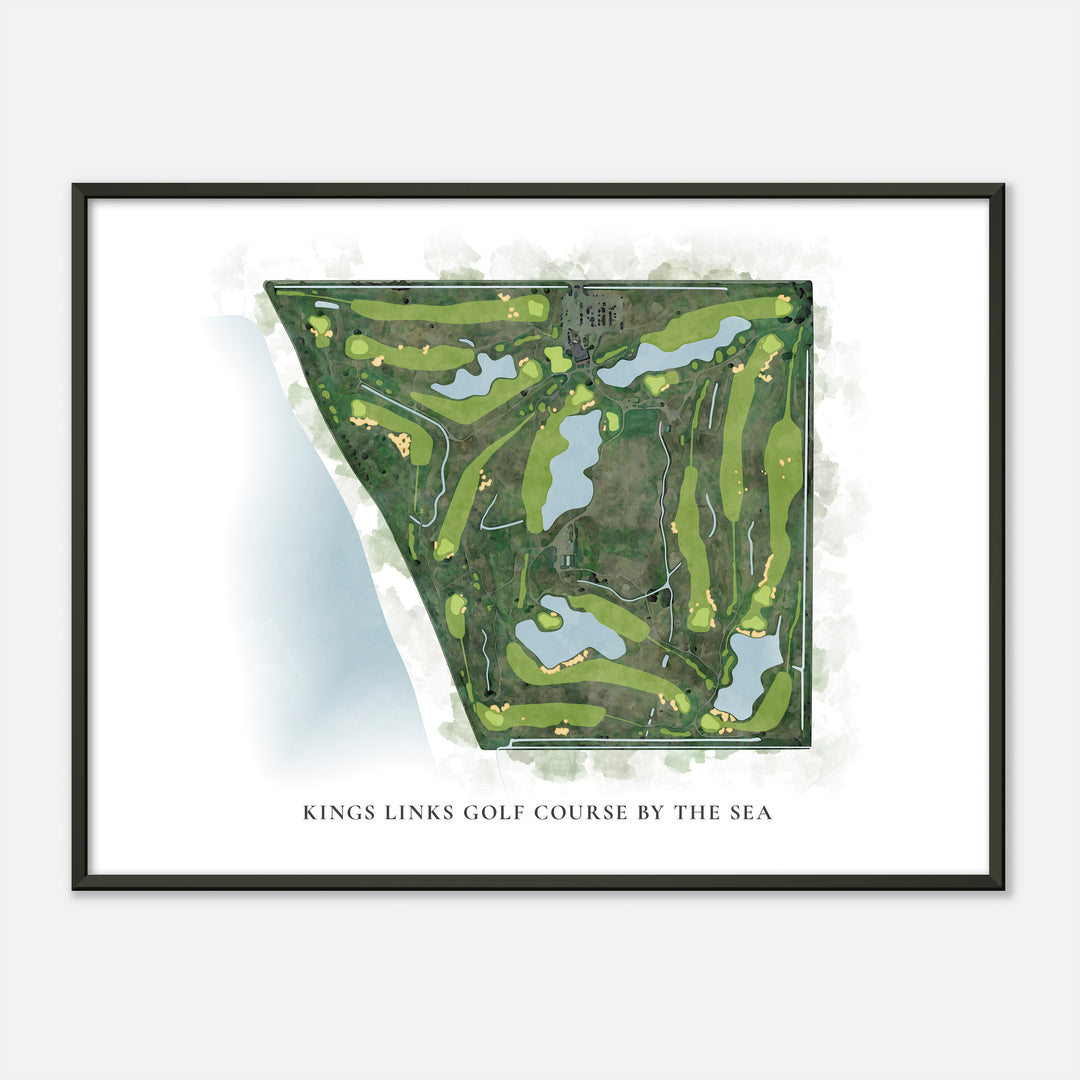 Print of Kings Links Golf Course By The Sea Classic Map