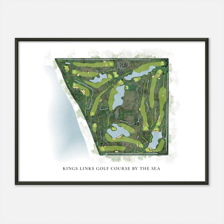 Print of Kings Links Golf Course By The Sea Classic Map