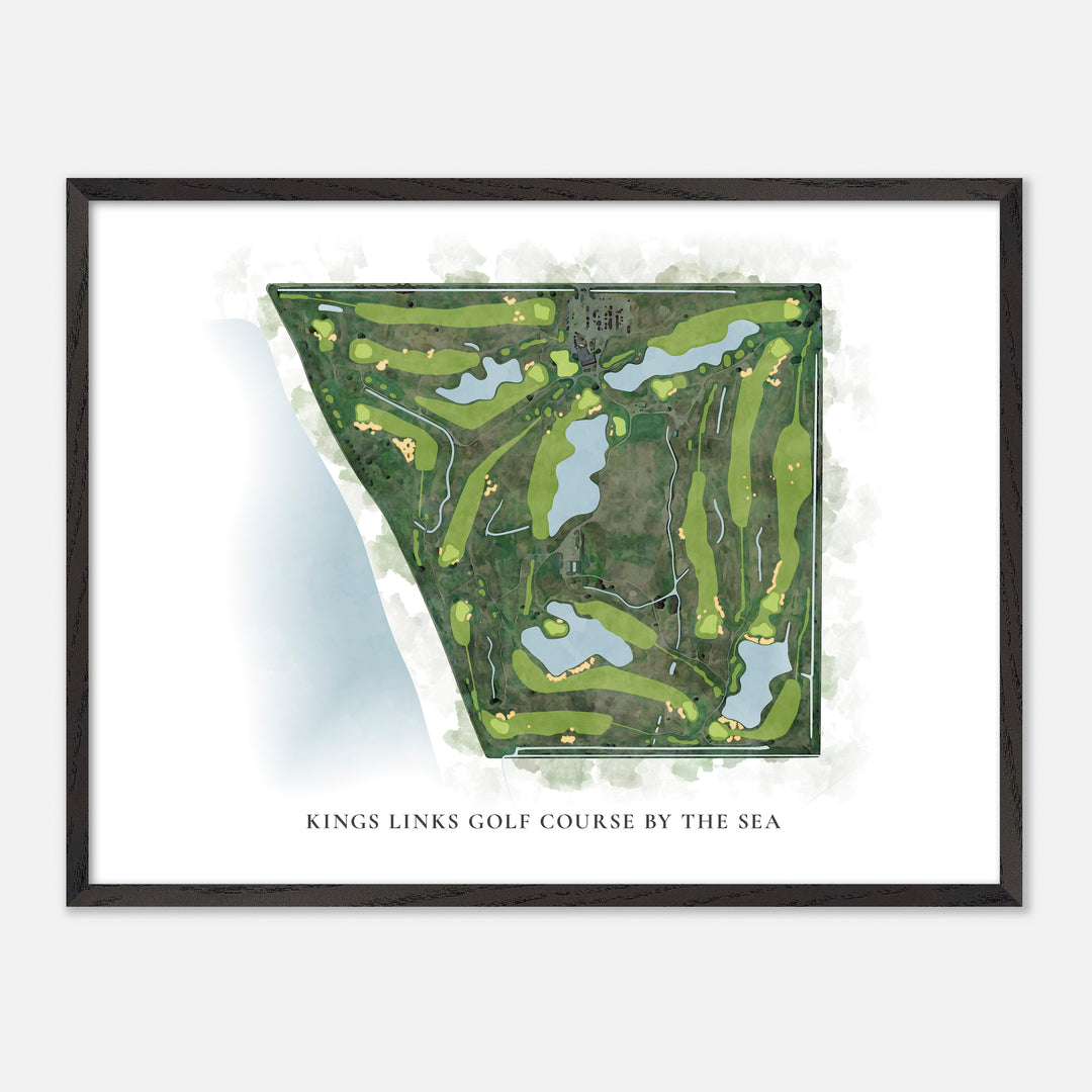 Print of Kings Links Golf Course By The Sea Classic Map