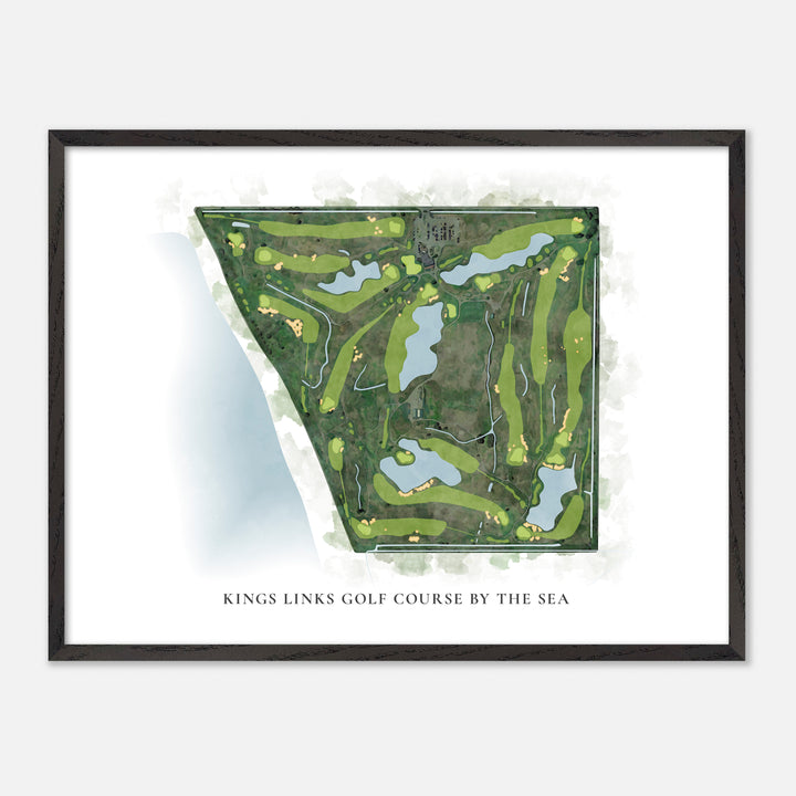 Print of Kings Links Golf Course By The Sea Classic Map