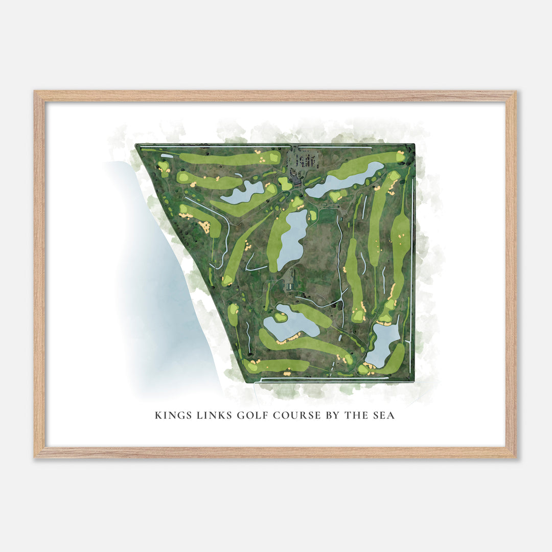 Print of Kings Links Golf Course By The Sea Classic Map