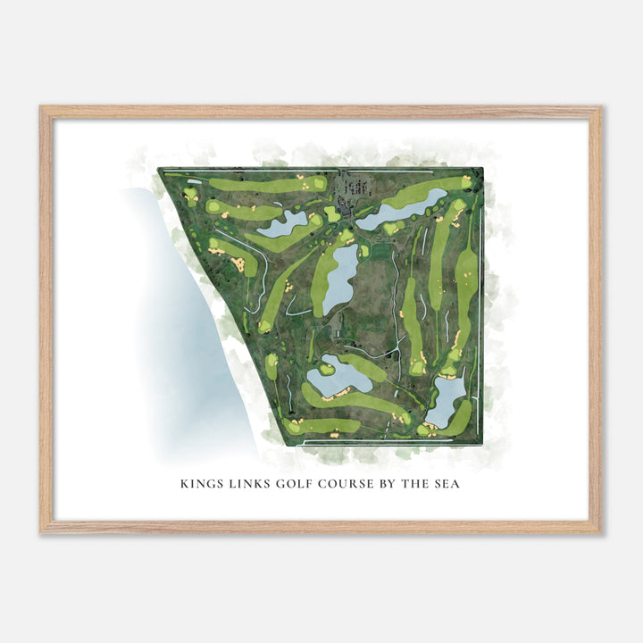 Print of Kings Links Golf Course By The Sea Classic Map