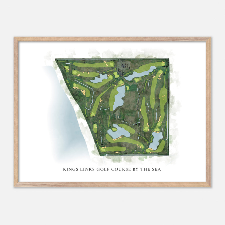 Print of Kings Links Golf Course By The Sea Classic Map