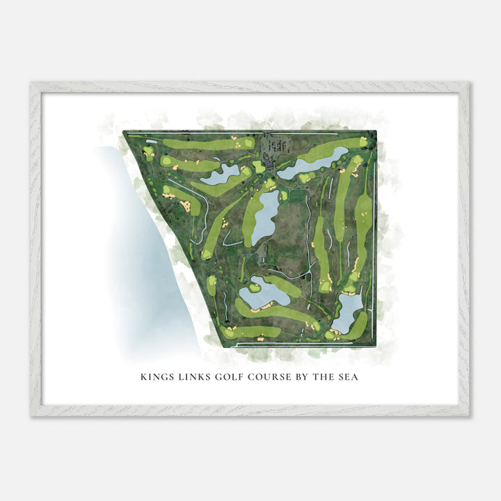 Print of Kings Links Golf Course By The Sea Classic Map