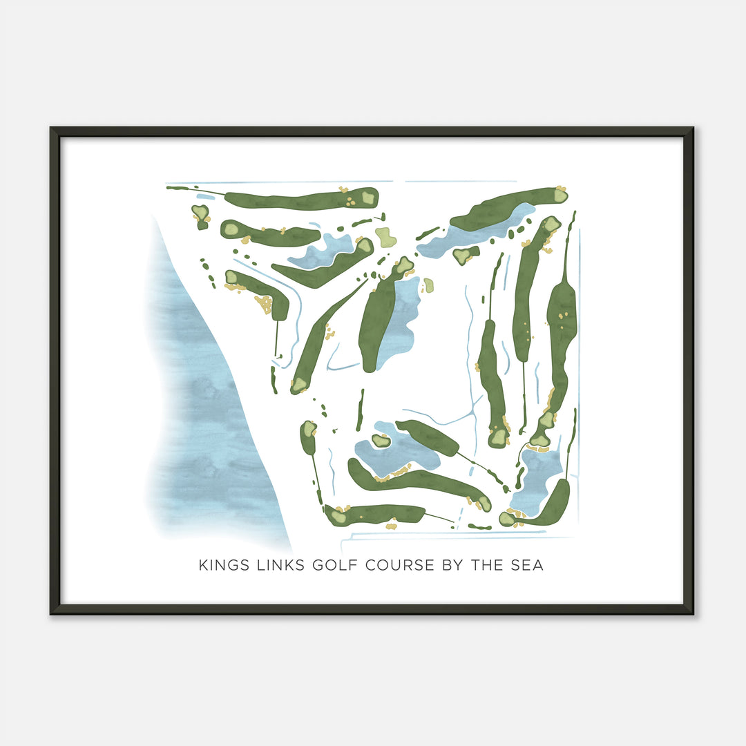 Print of Kings Links Golf Course By The Sea Modern Map
