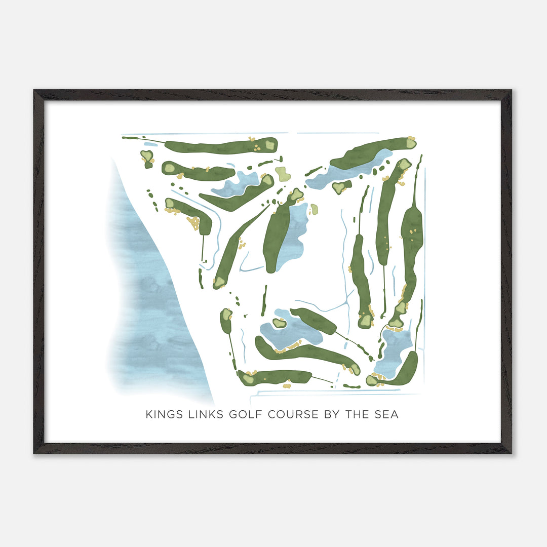 Print of Kings Links Golf Course By The Sea Modern Map