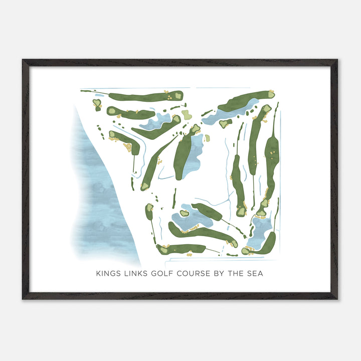Print of Kings Links Golf Course By The Sea Modern Map