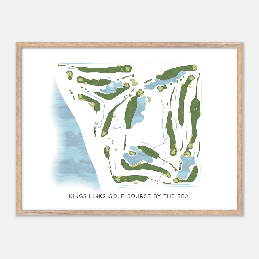 Print of Kings Links Golf Course By The Sea Modern Map