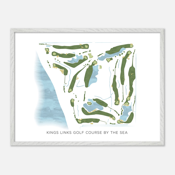 Print of Kings Links Golf Course By The Sea Modern Map