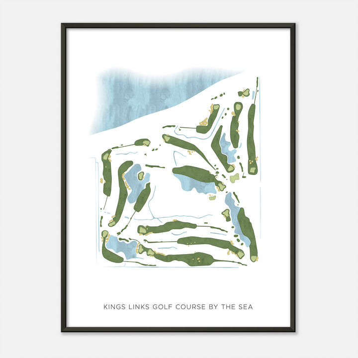 Print of Kings Links Golf Course By The Sea Modern Map