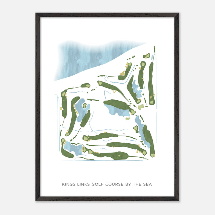 Print of Kings Links Golf Course By The Sea Modern Map