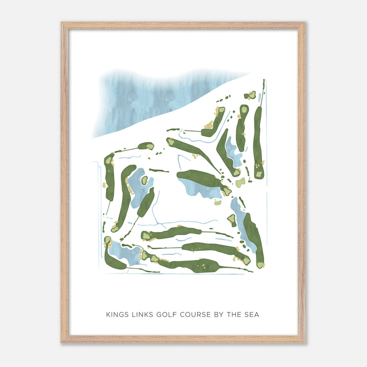 Print of Kings Links Golf Course By The Sea Modern Map