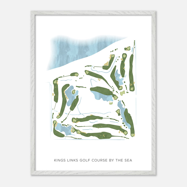 Print of Kings Links Golf Course By The Sea Modern Map