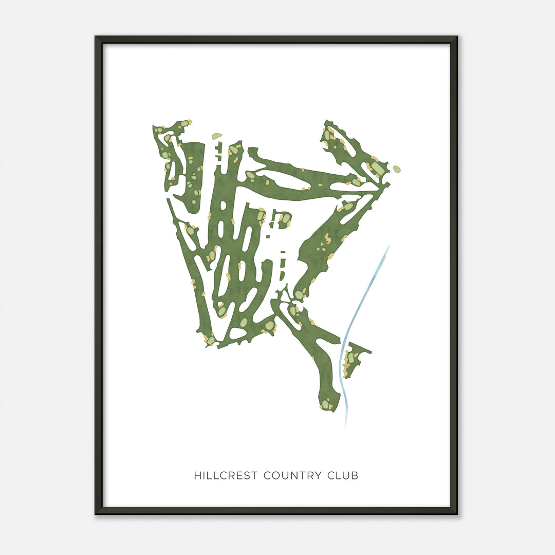 Print of Hillcrest Country Club Modern Map