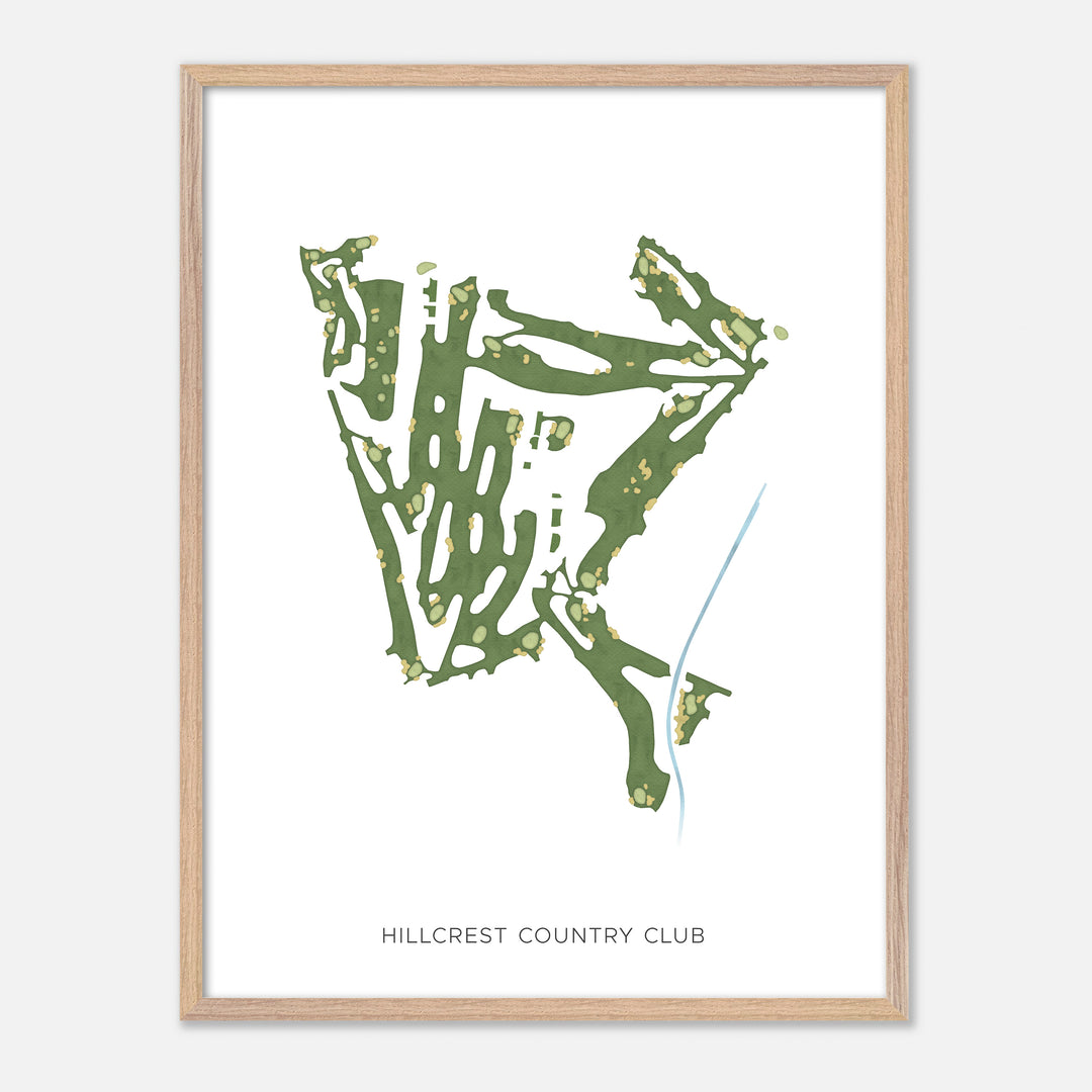 Print of Hillcrest Country Club Modern Map