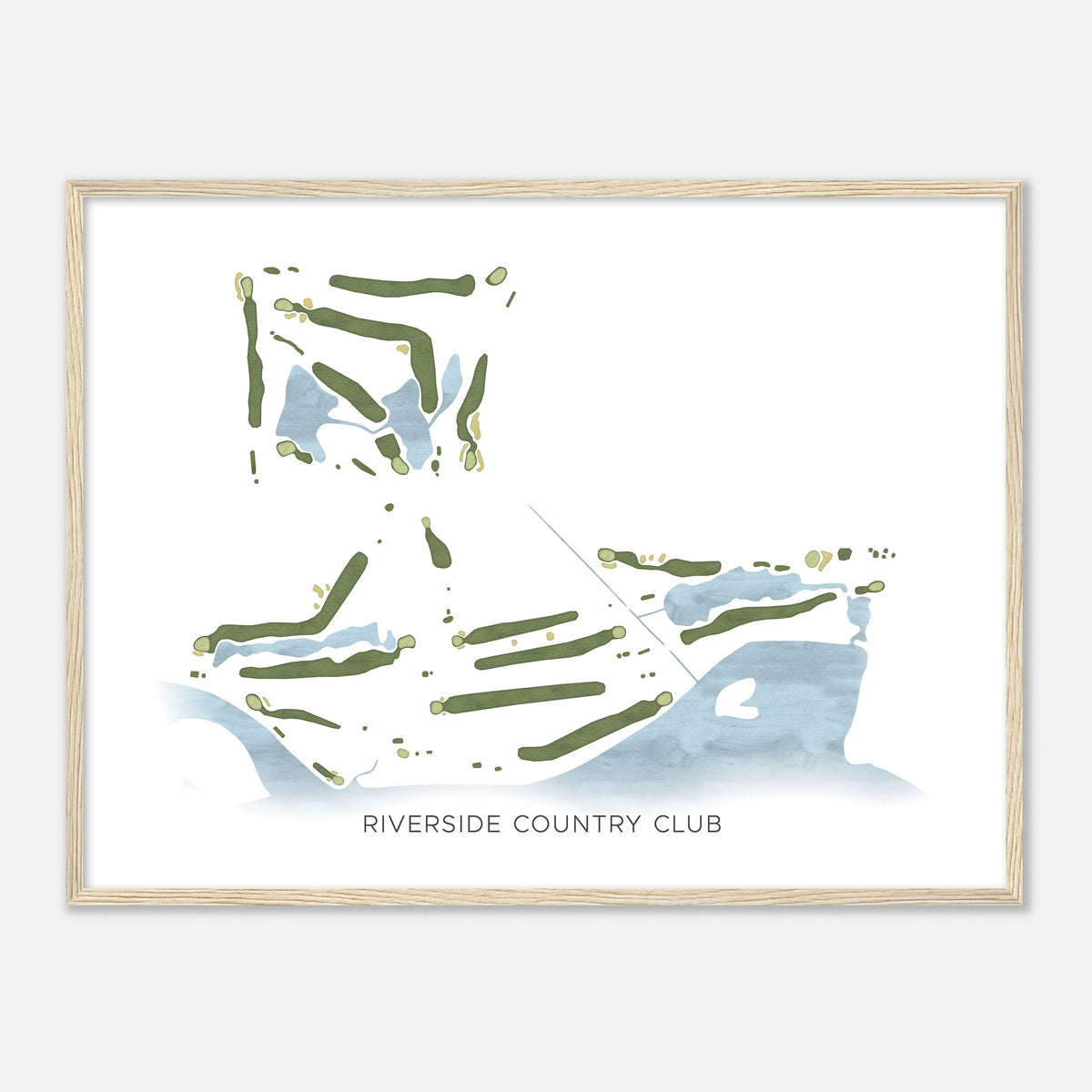 Print of Riverside Country Club Modern Map