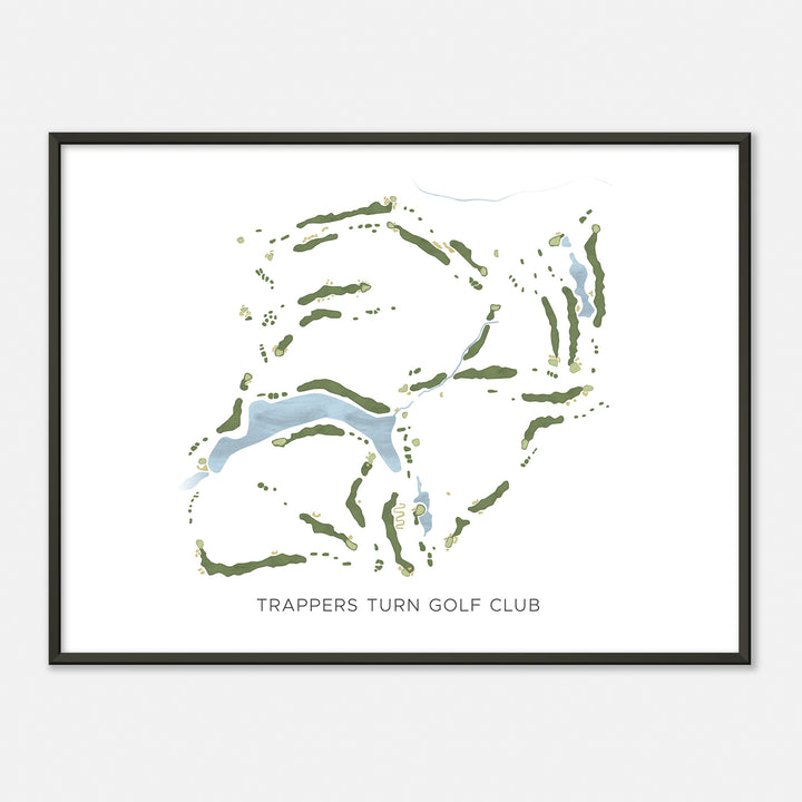 Print of Trappers Turn Golf Club Modern Map