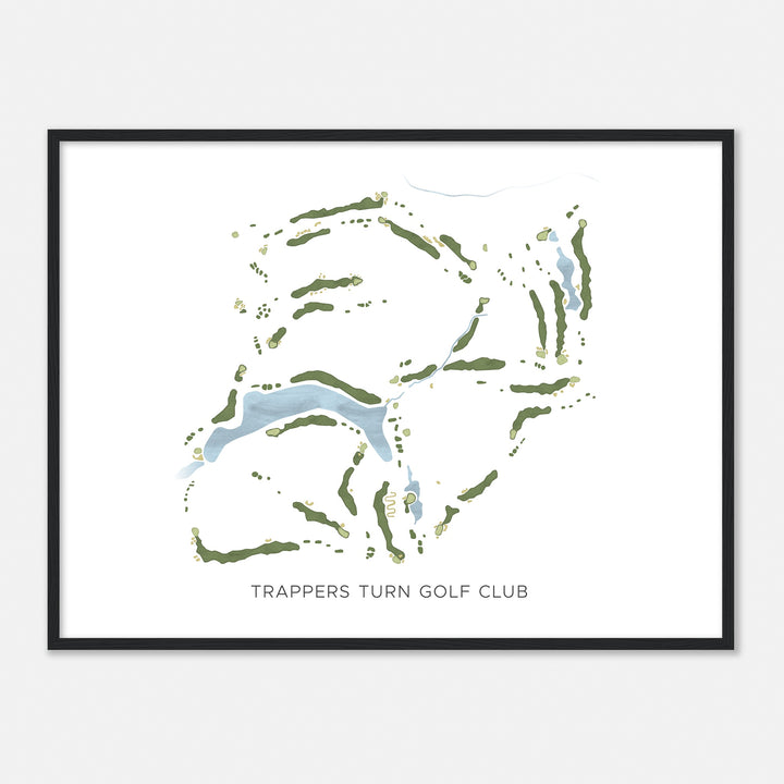 Print of Trappers Turn Golf Club Modern Map