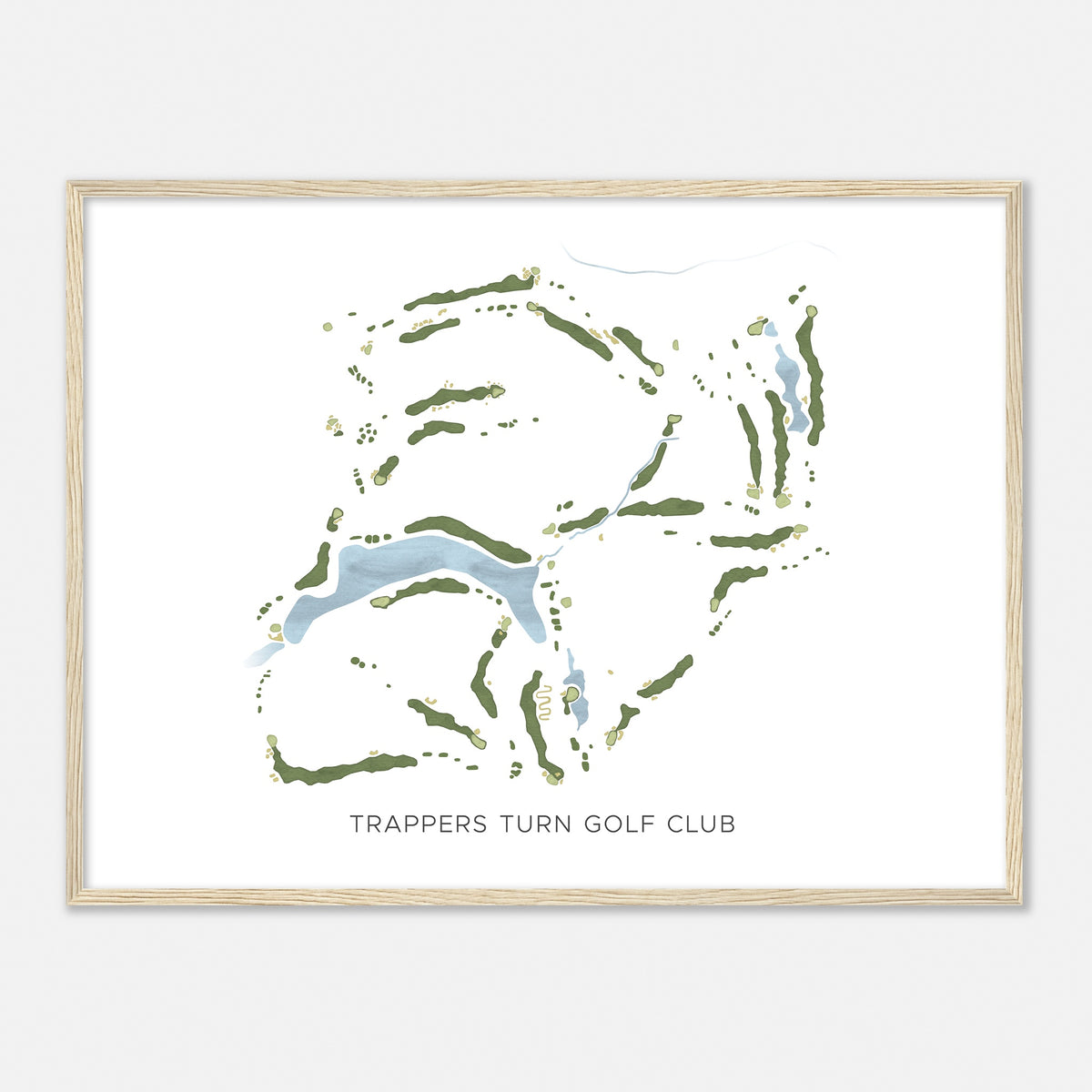 Print of Trappers Turn Golf Club Modern Map