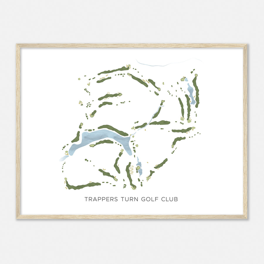 Print of Trappers Turn Golf Club Modern Map