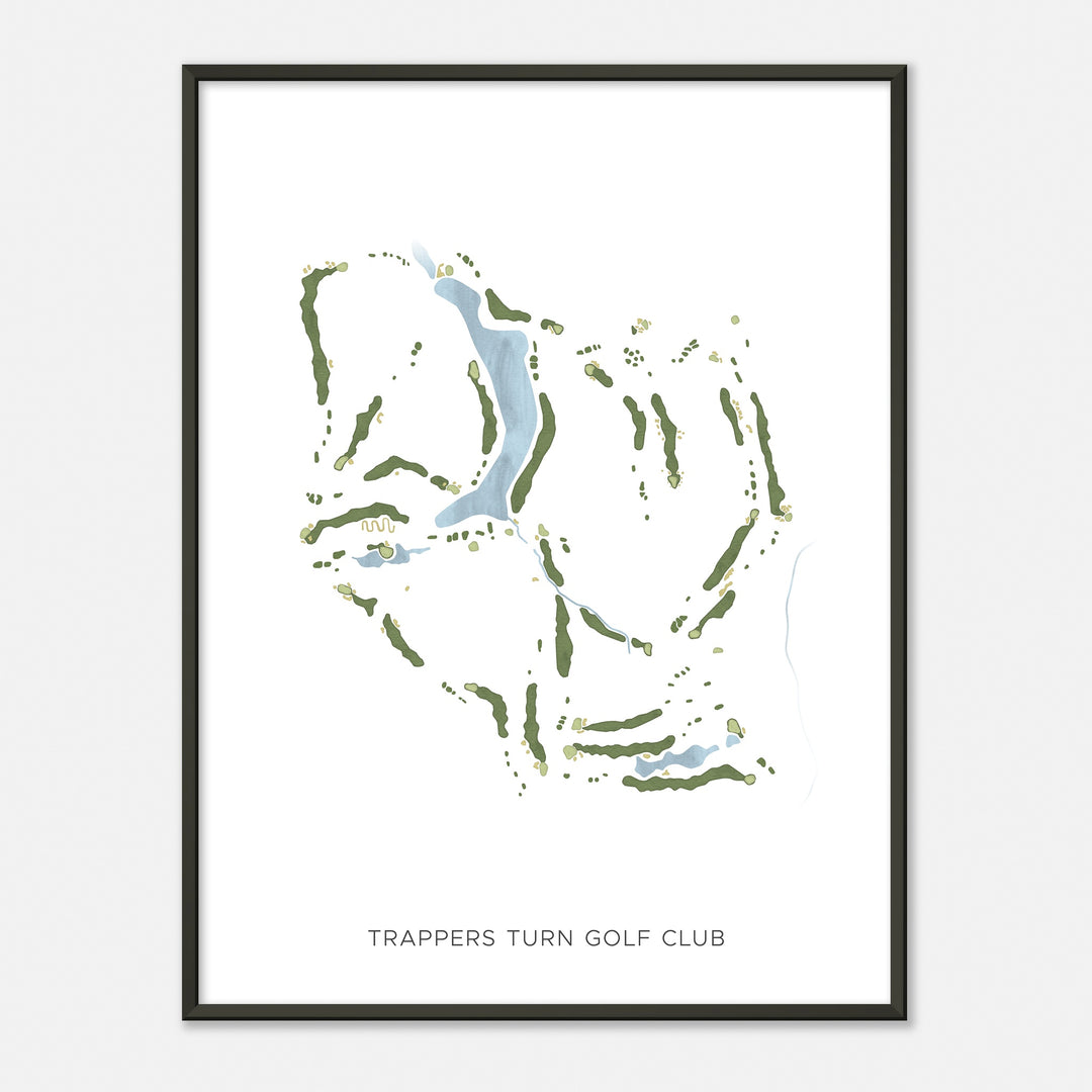 Print of Trappers Turn Golf Club Modern Map
