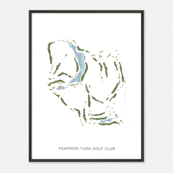 Print of Trappers Turn Golf Club Modern Map