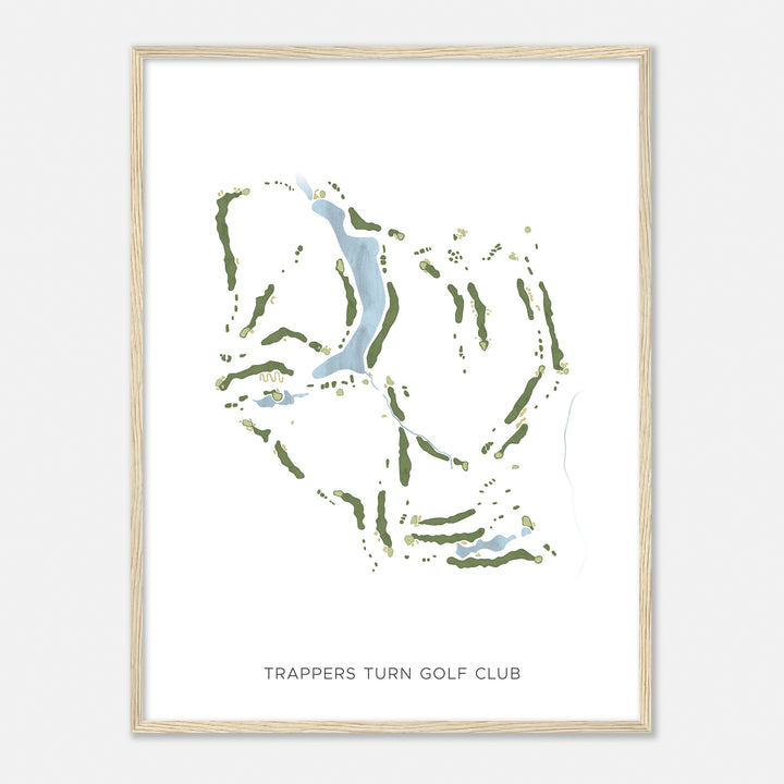 Print of Trappers Turn Golf Club Modern Map