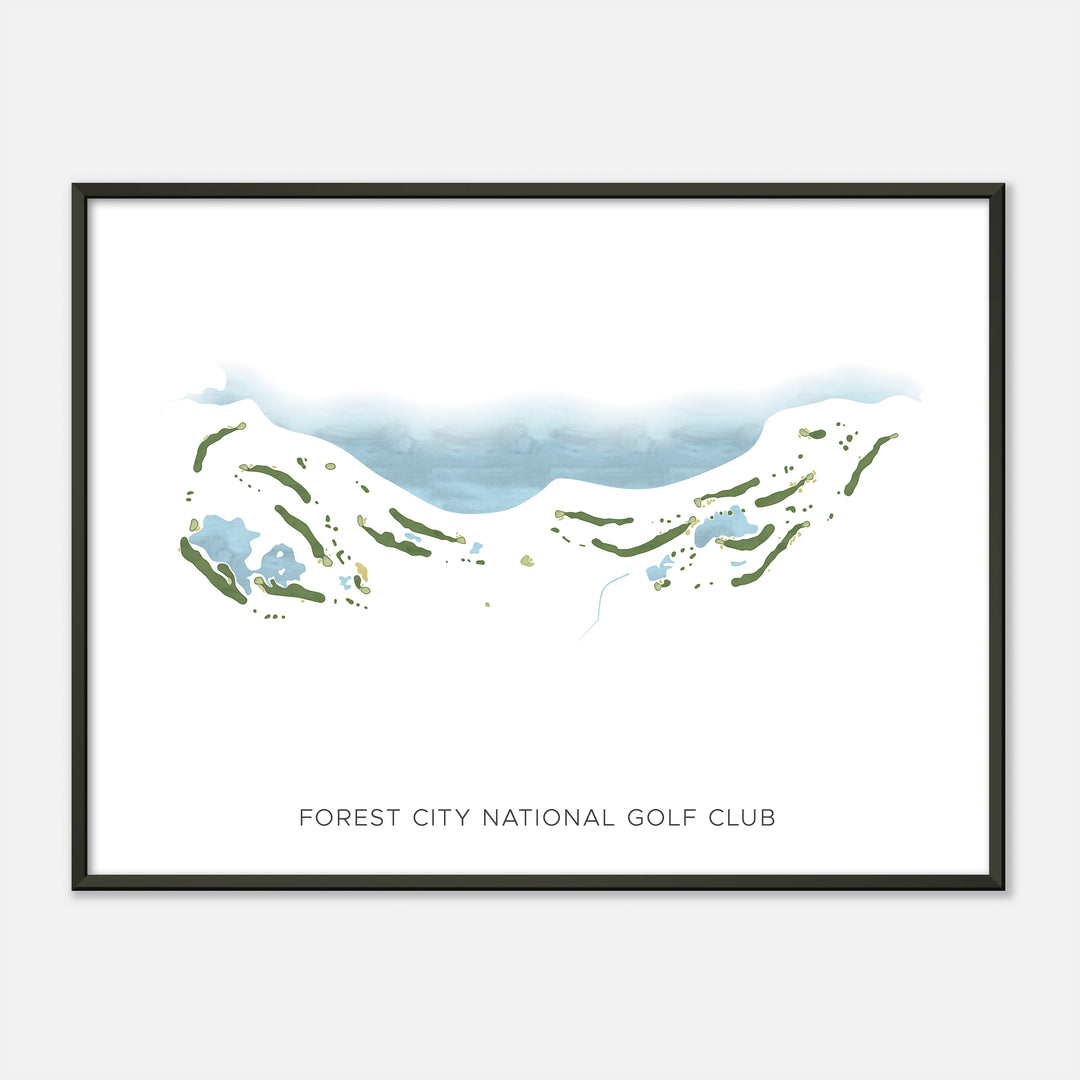 Print of Forest City National Golf Club Modern Map