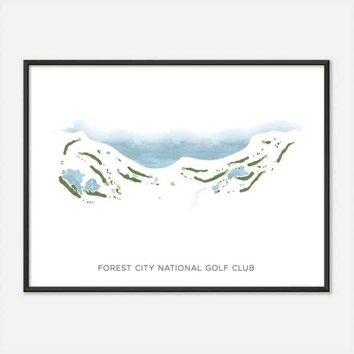 Print of Forest City National Golf Club Modern Map