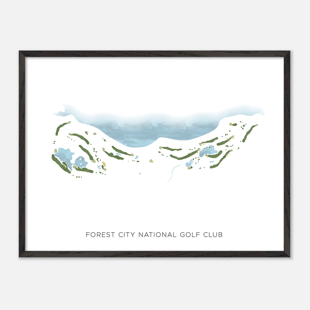 Print of Forest City National Golf Club Modern Map