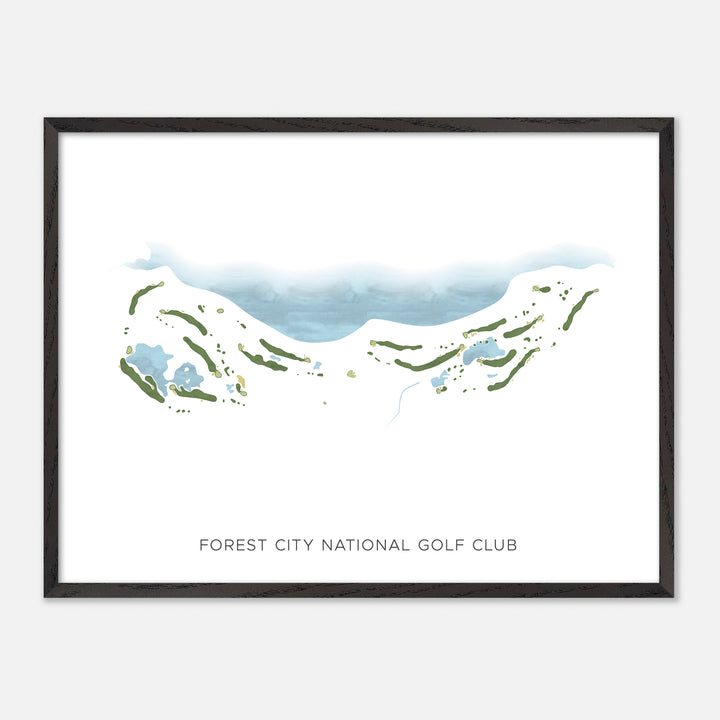 Print of Forest City National Golf Club Modern Map