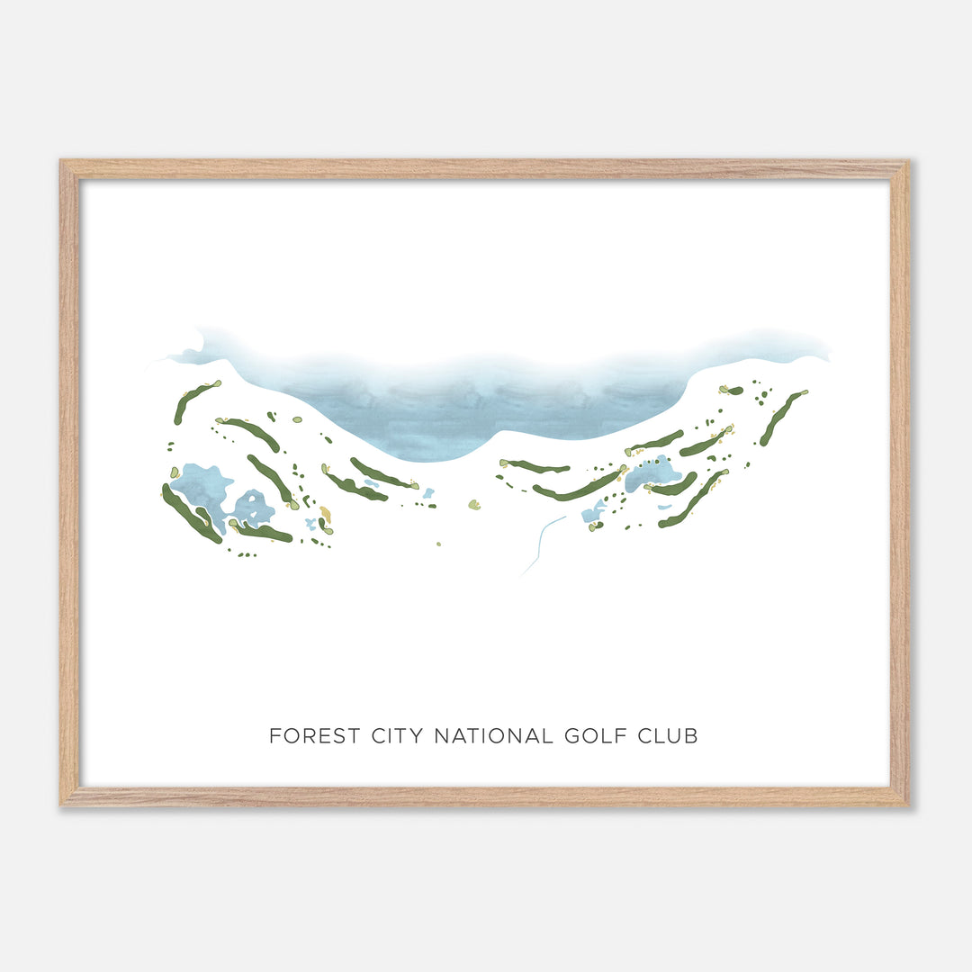Print of Forest City National Golf Club Modern Map