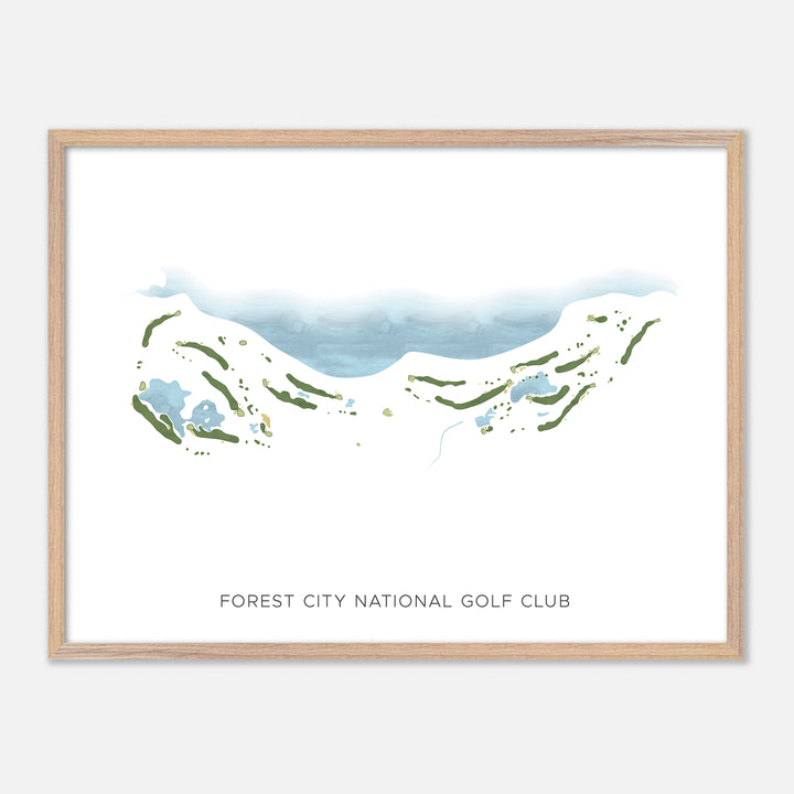 Print of Forest City National Golf Club Modern Map
