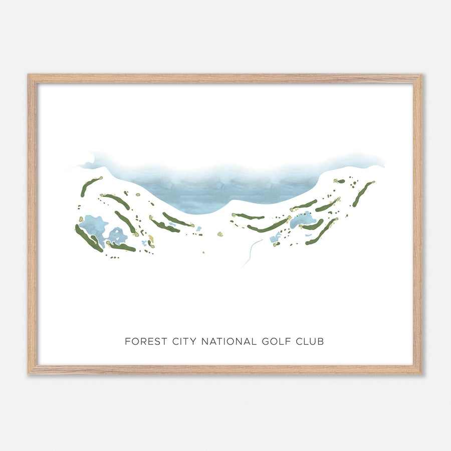 Print of Forest City National Golf Club Modern Map