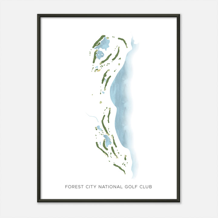 Print of Forest City National Golf Club Modern Map
