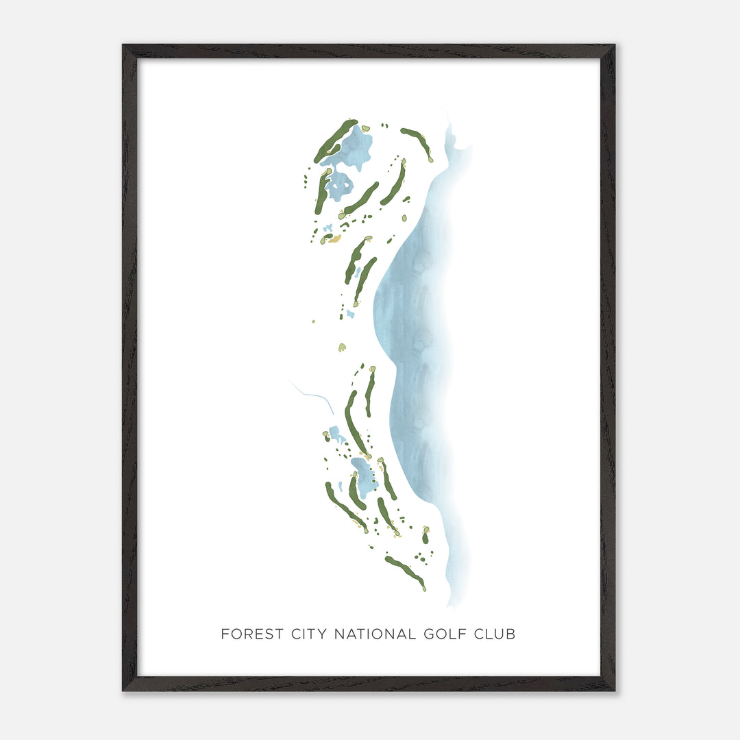 Print of Forest City National Golf Club Modern Map