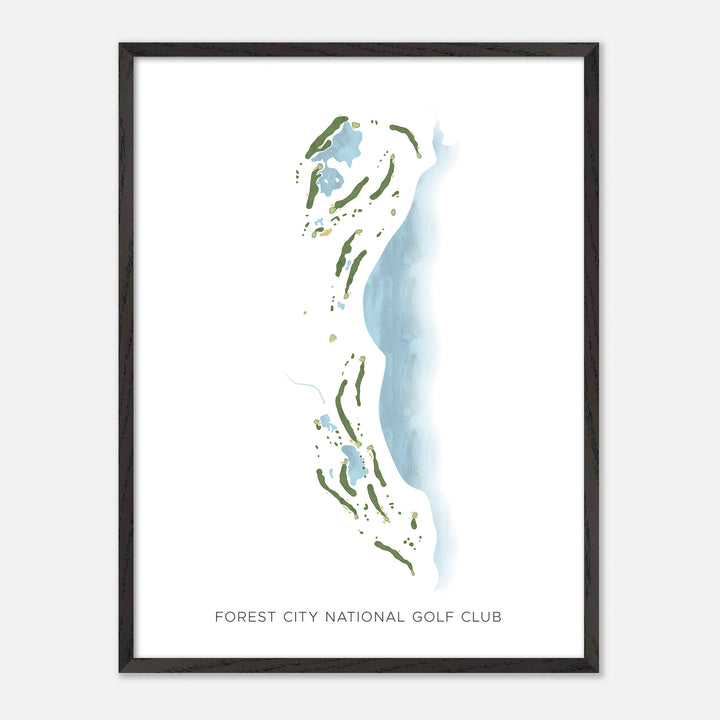 Print of Forest City National Golf Club Modern Map