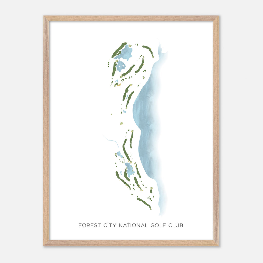Print of Forest City National Golf Club Modern Map