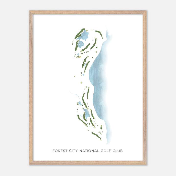 Print of Forest City National Golf Club Modern Map
