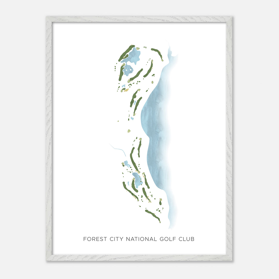 Print of Forest City National Golf Club Modern Map
