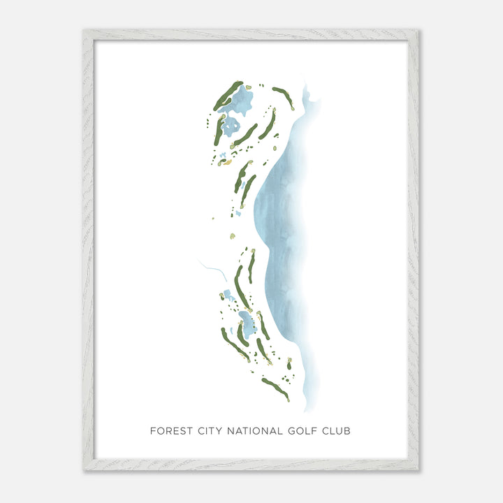 Print of Forest City National Golf Club Modern Map