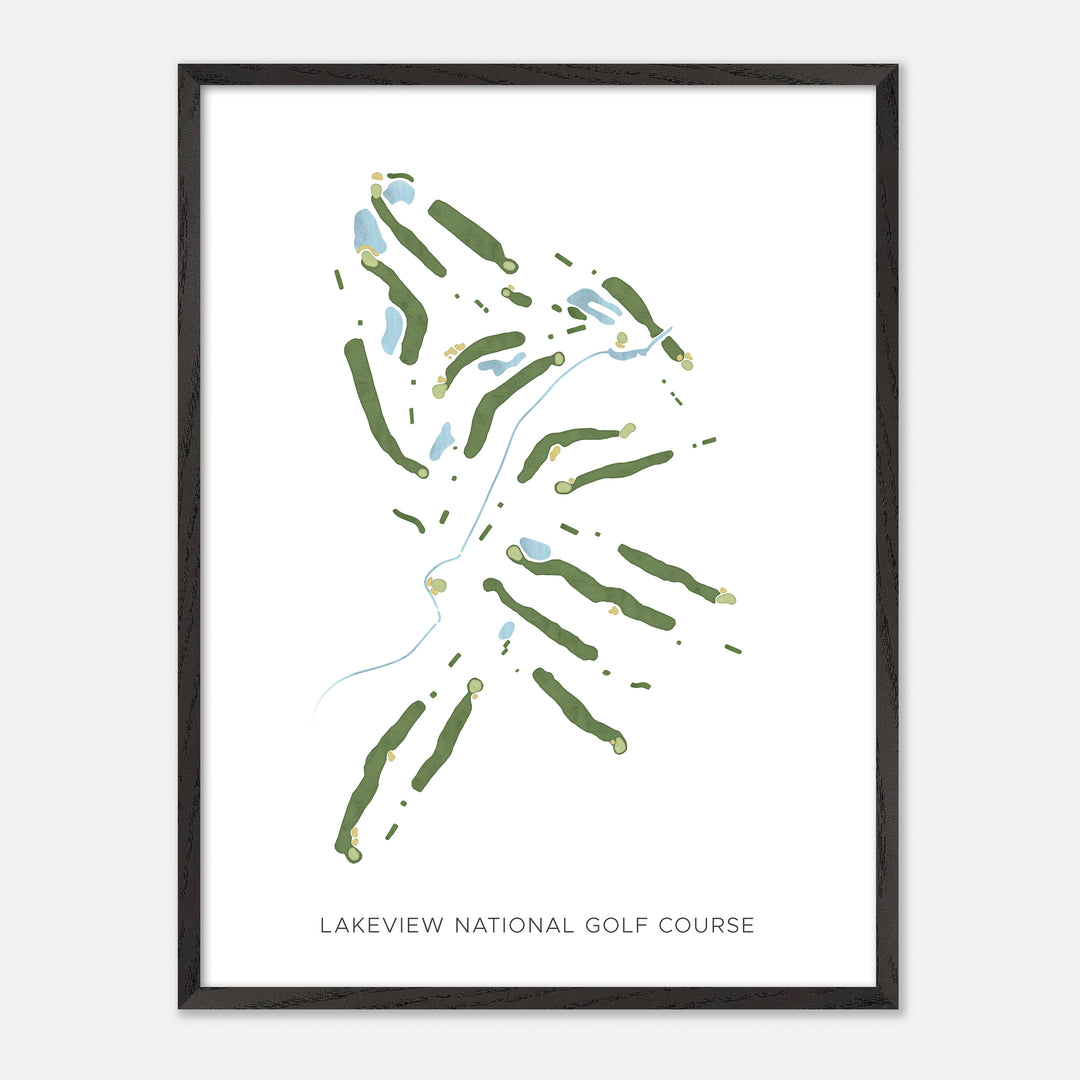 Print of Lakeview National Golf Course Modern Map