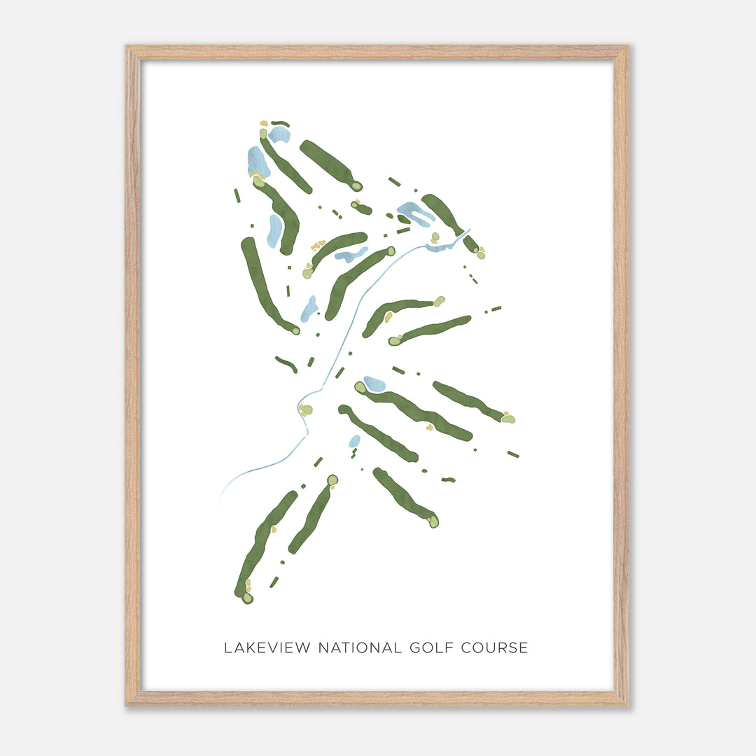 Print of Lakeview National Golf Course Modern Map