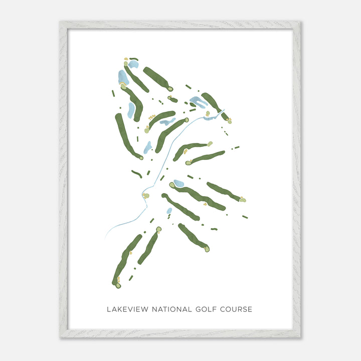 Print of Lakeview National Golf Course Modern Map