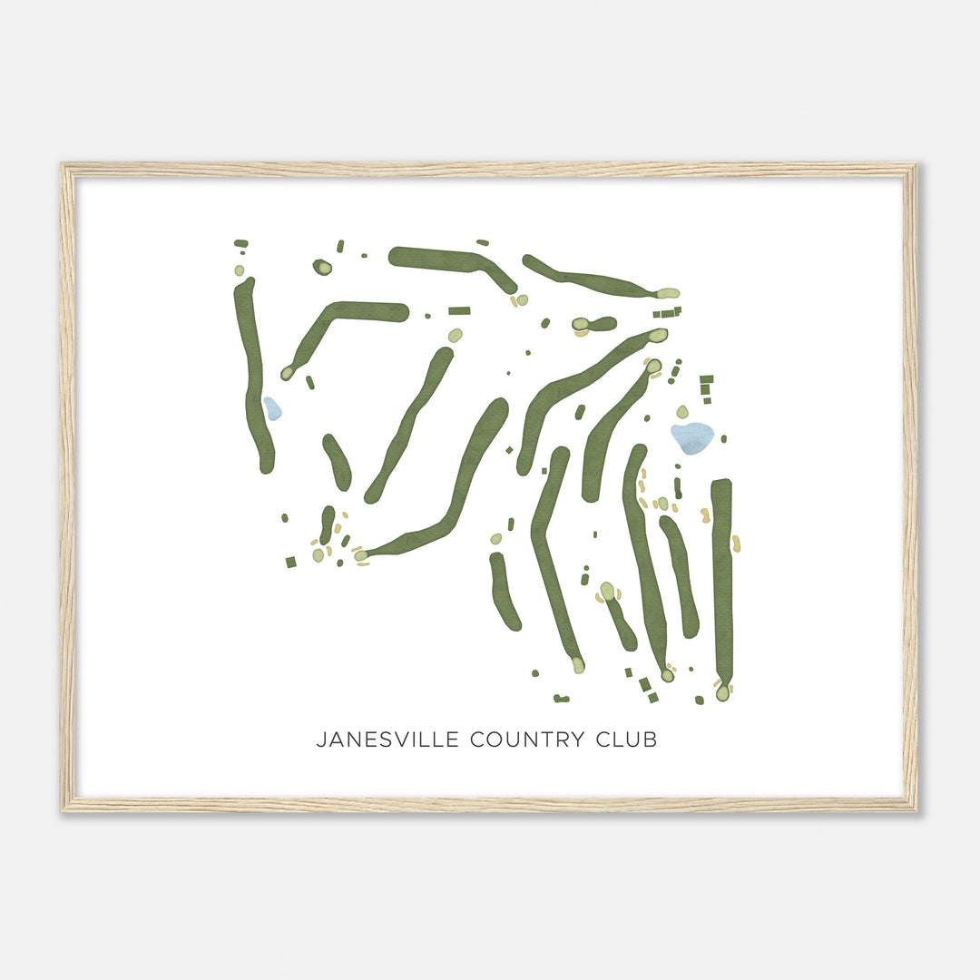 Print of Janesville Country Club Modern Map