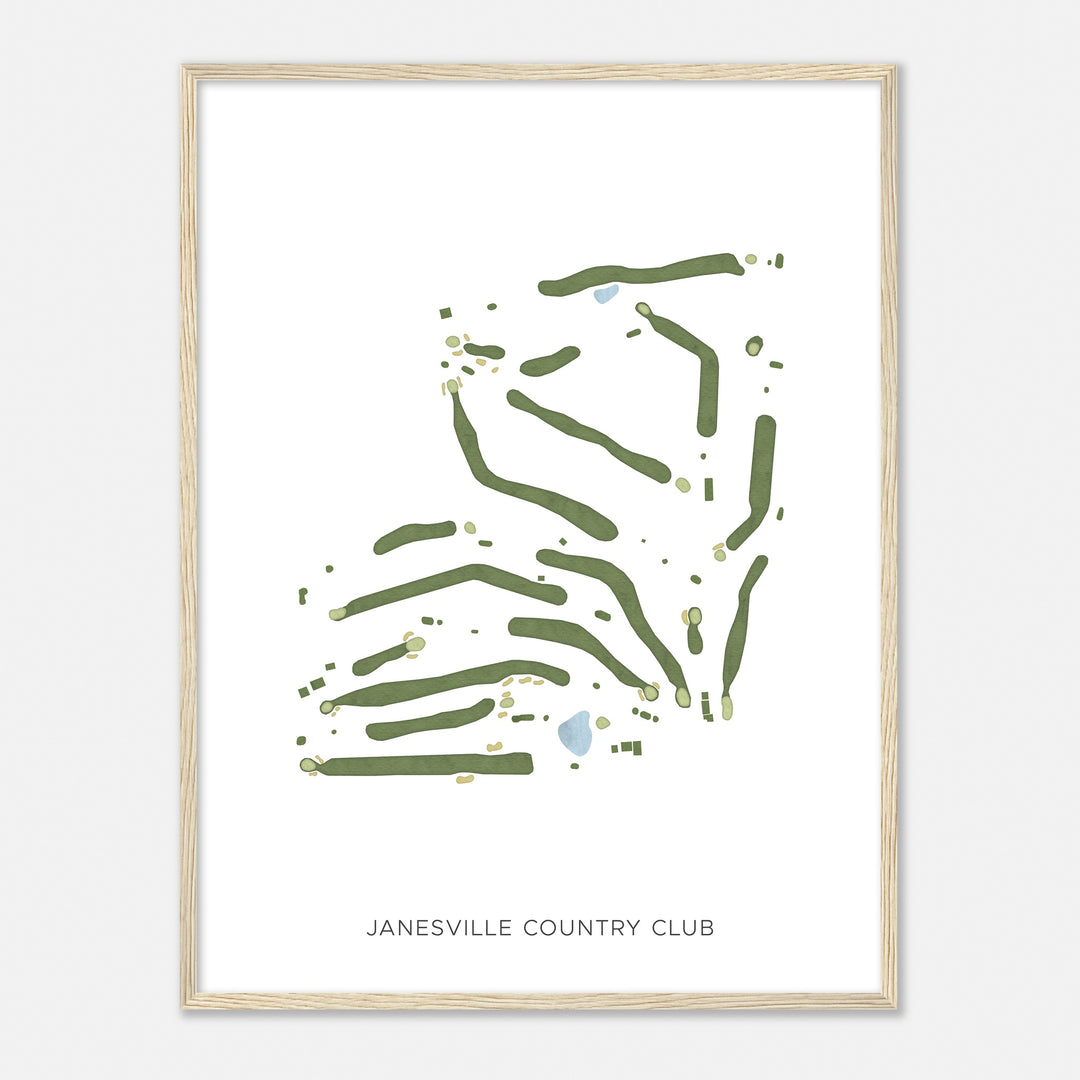 Print of Janesville Country Club Modern Map