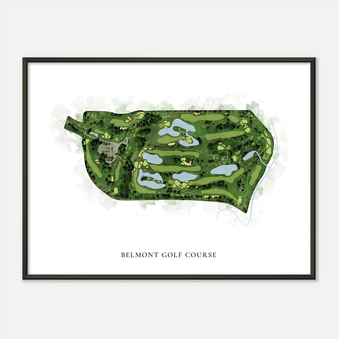 Print of Belmont Golf Course Classic Map