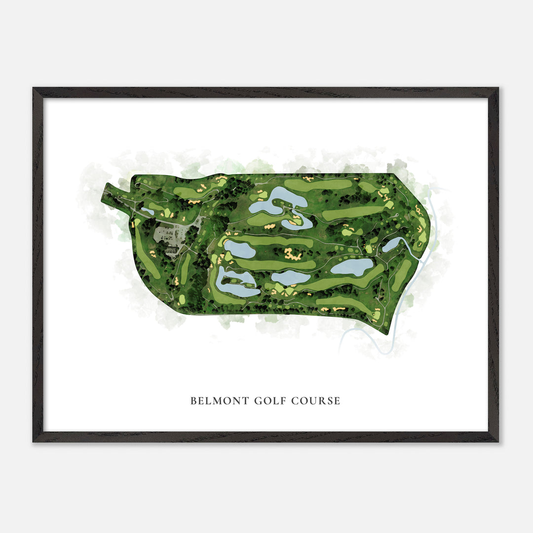 Print of Belmont Golf Course Classic Map