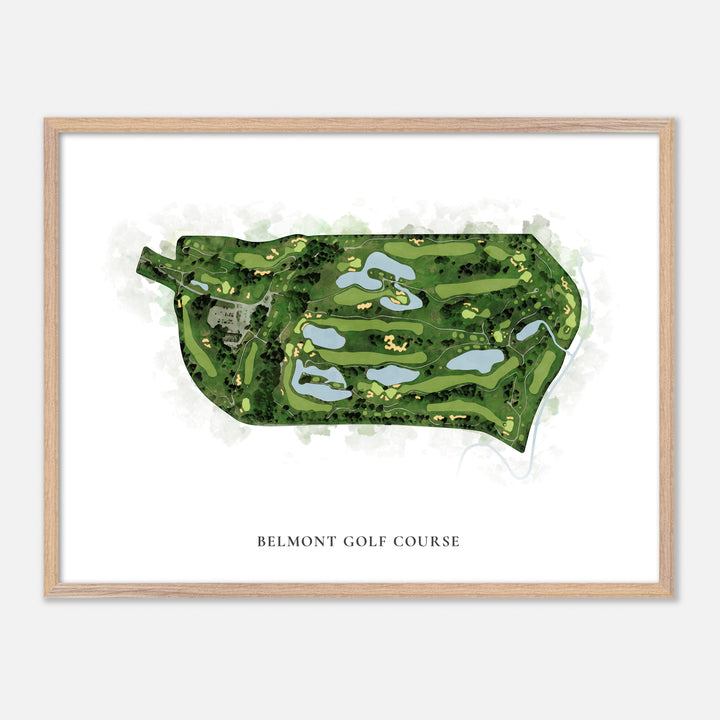 Print of Belmont Golf Course Classic Map