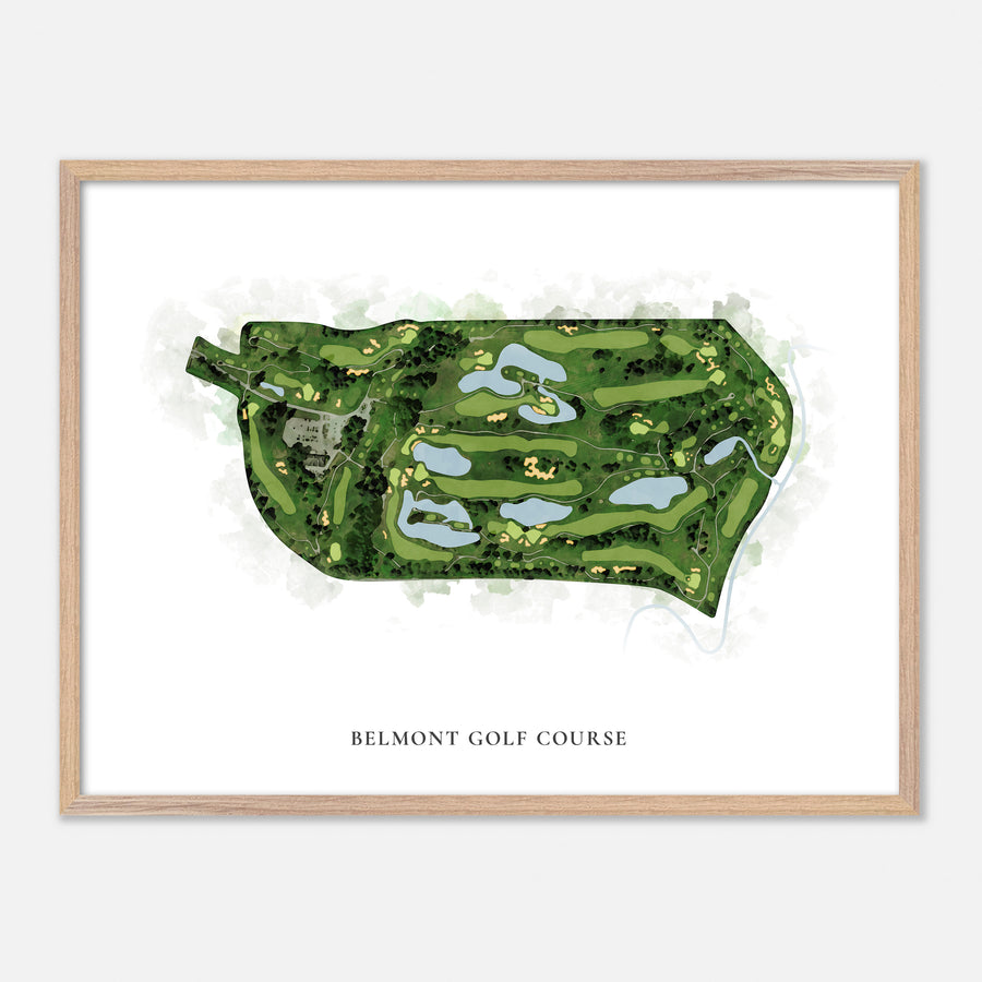 Print of Belmont Golf Course Classic Map